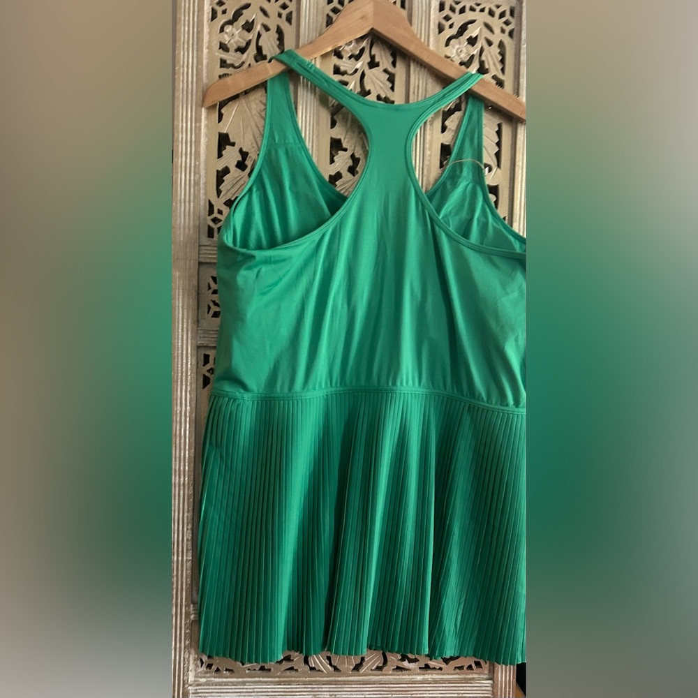 🆕🍋 Scoop-Neck Pleated Tennis Golf Workout Errands Dress Green New XL summer fun - Picture 8 of 10